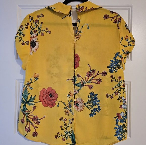 Lily White Women's Flowered Blouse sz xl - Picture 2 of 4